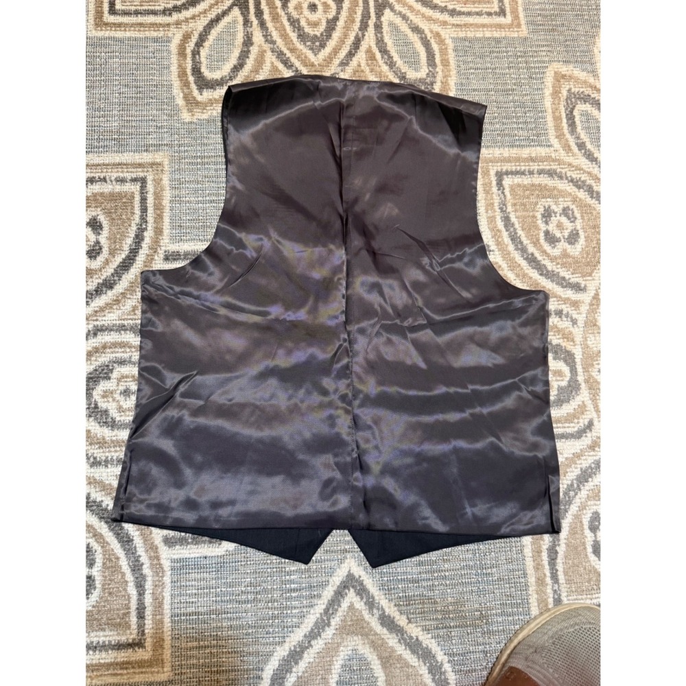 Pronto Uomo Platinum Mens Small Charcoal Gray 100% Wool Suit Vest Waistcoat - Picture 6 of 7